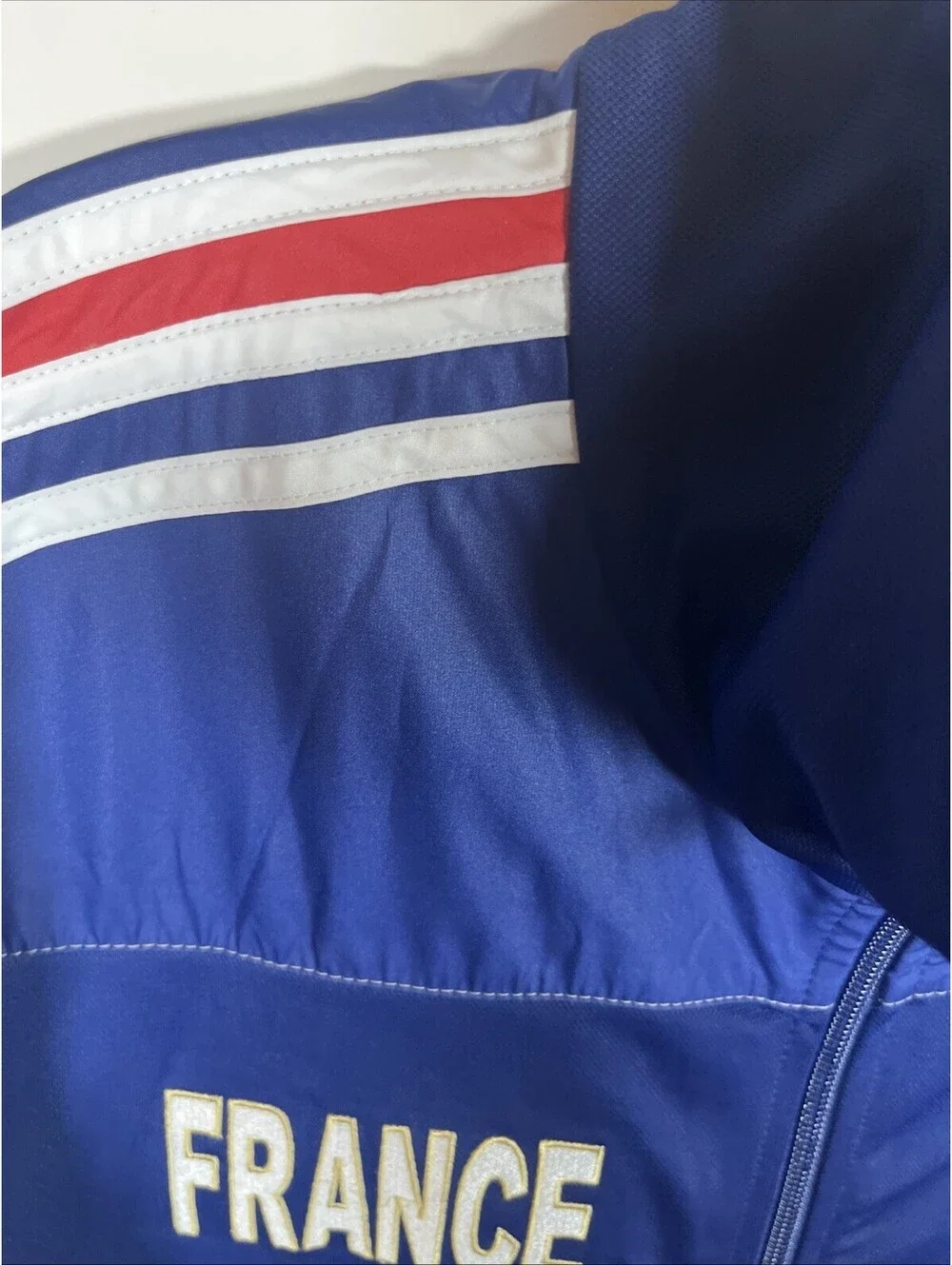 Vintage Adidas France Jacket Track XL Blue Football Full Zip